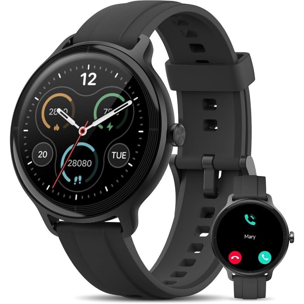 ⚡Jet Black Smart Watch for Men Women Sleep Monitor Compatible with Android iOS